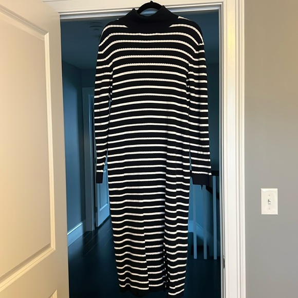 Tommy Hilfiger Size XL Turtleneck Blue & White striped maxi dresss - Picture 1 of 4
